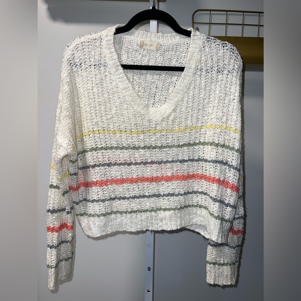 Altar'd State Size Small Oversized V-Neck Cropped Sweater